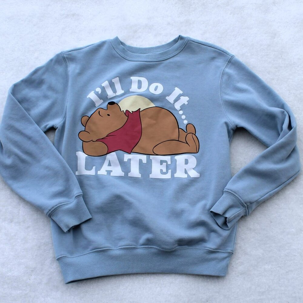 💙🍯Disney Winnie The Pooh "I'll do it later" sweatshirt Juniors